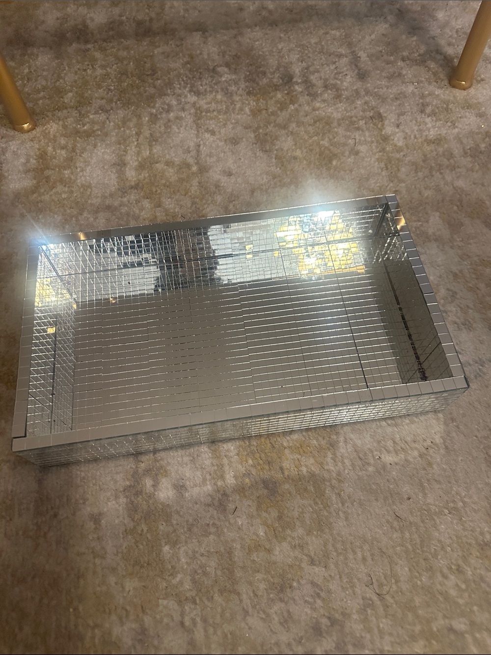 Mirrored Decorative Tray in Silver